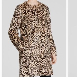 YVES SALOMON METEO Panther print rabbit fur coat